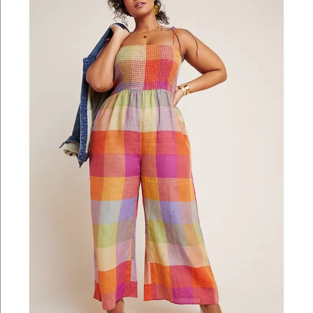 Anthropologie Multicolor Plaid Jumpsuit - Picture 2 of 15